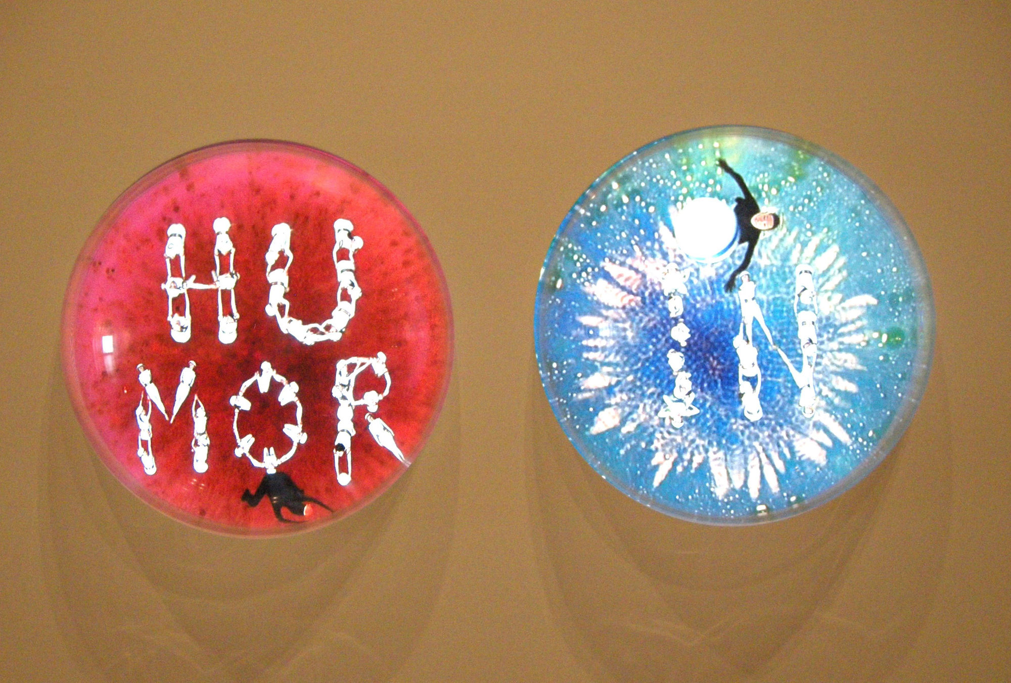 Portal II (Humor/Time), 2014 2 Channel Video composition, 5:20min, looped Self-contained video-sculpture; acrylic hemisphere, video screen embedded in wooden, white finished case