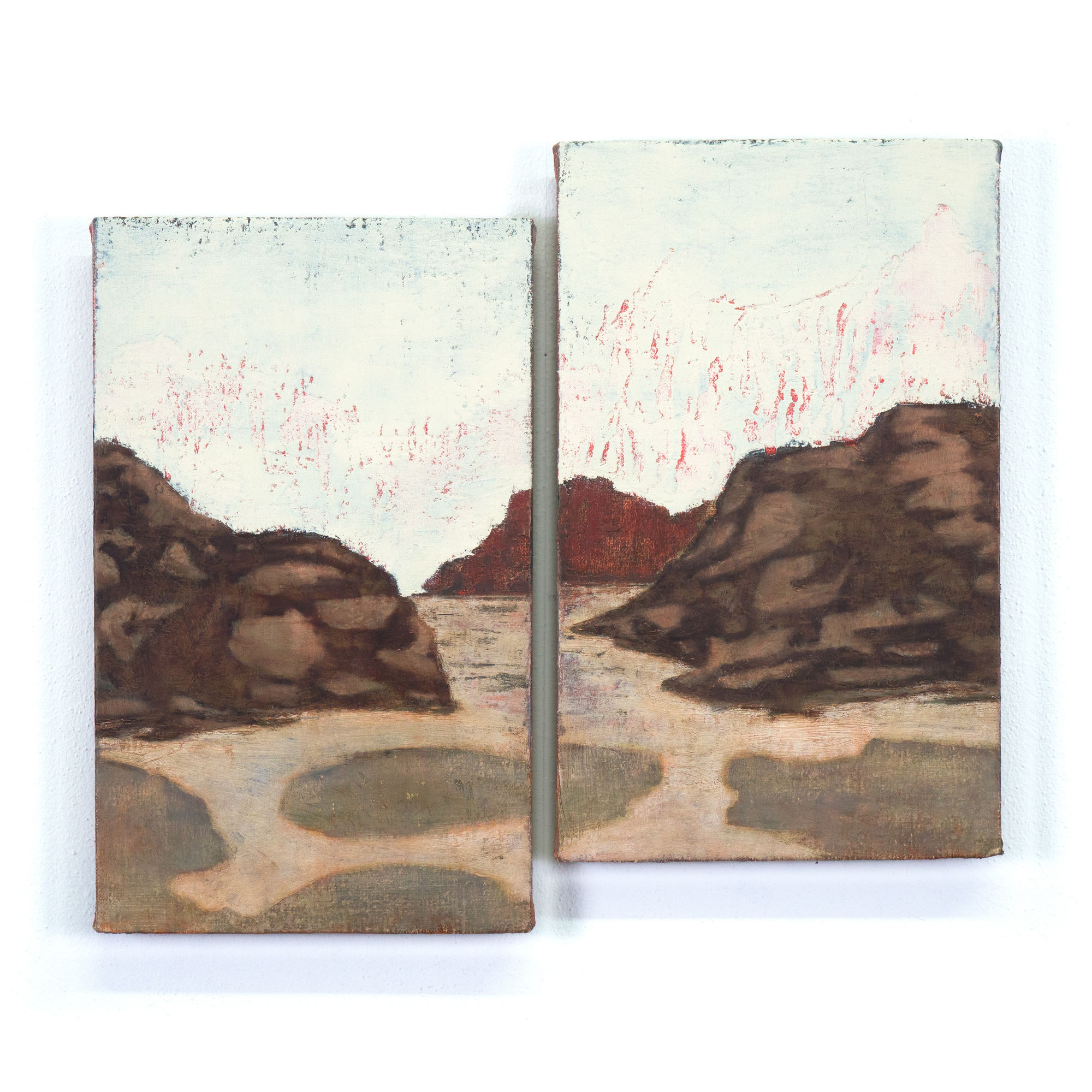 ERIC CLINTON ANDERSON THE GATES OF HORN AND IVORY, 2024-2025 Oil, wax, and marble dust on linen on handmade panel 14 x 17 in. (35.6 x 43.2 cm)