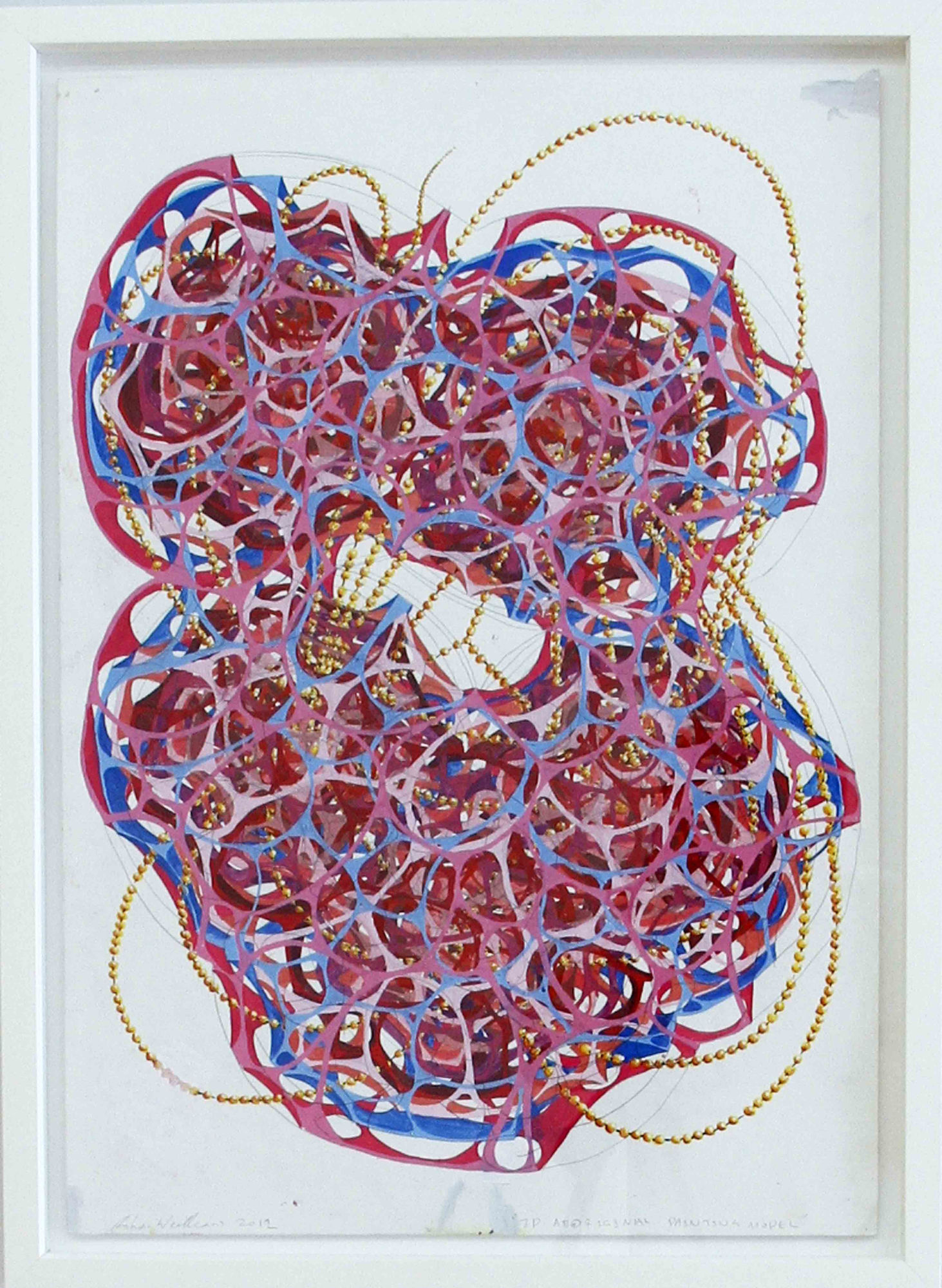 Pink 3D Aboriginal Painting Modelr, 2012 Signed, titled, and dated on recto Gouache