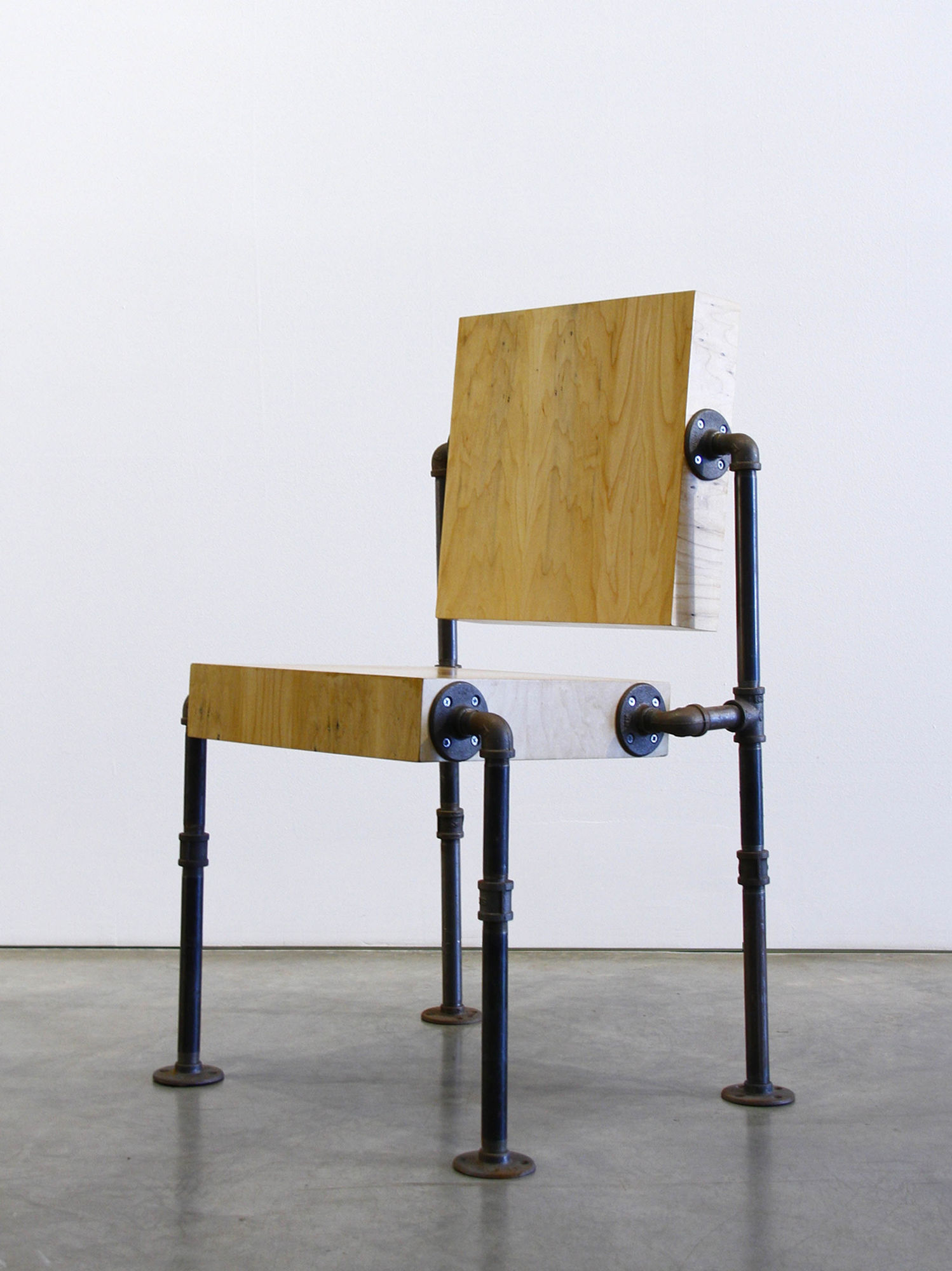Placement, 2011 Black steel pipe and fittings with maple plywood