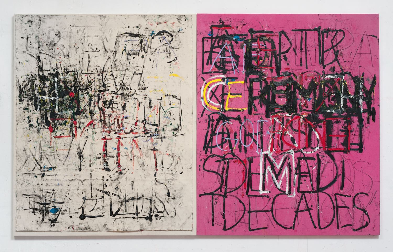 Decades, 2012 Signed on verso Oil, charcoal, and tinted gesso on canvas