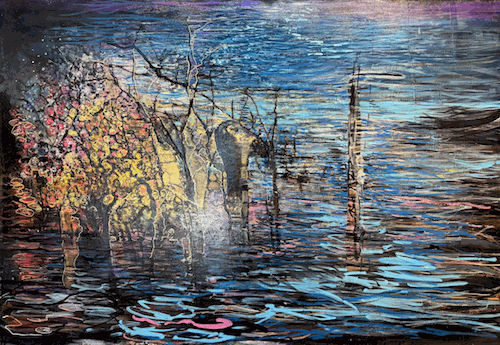 Joe Diggs, Summer Sensation, 2024, acrylic on linen, 44 x 64 in