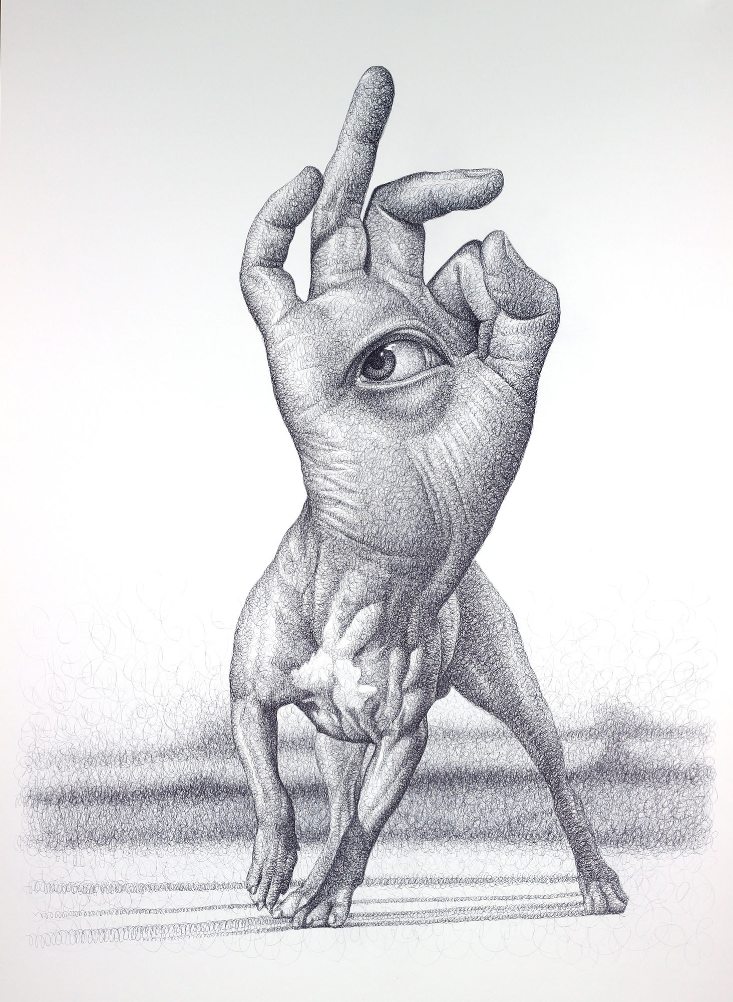 I am everywhere pen on paper 110 x 80cm 2022