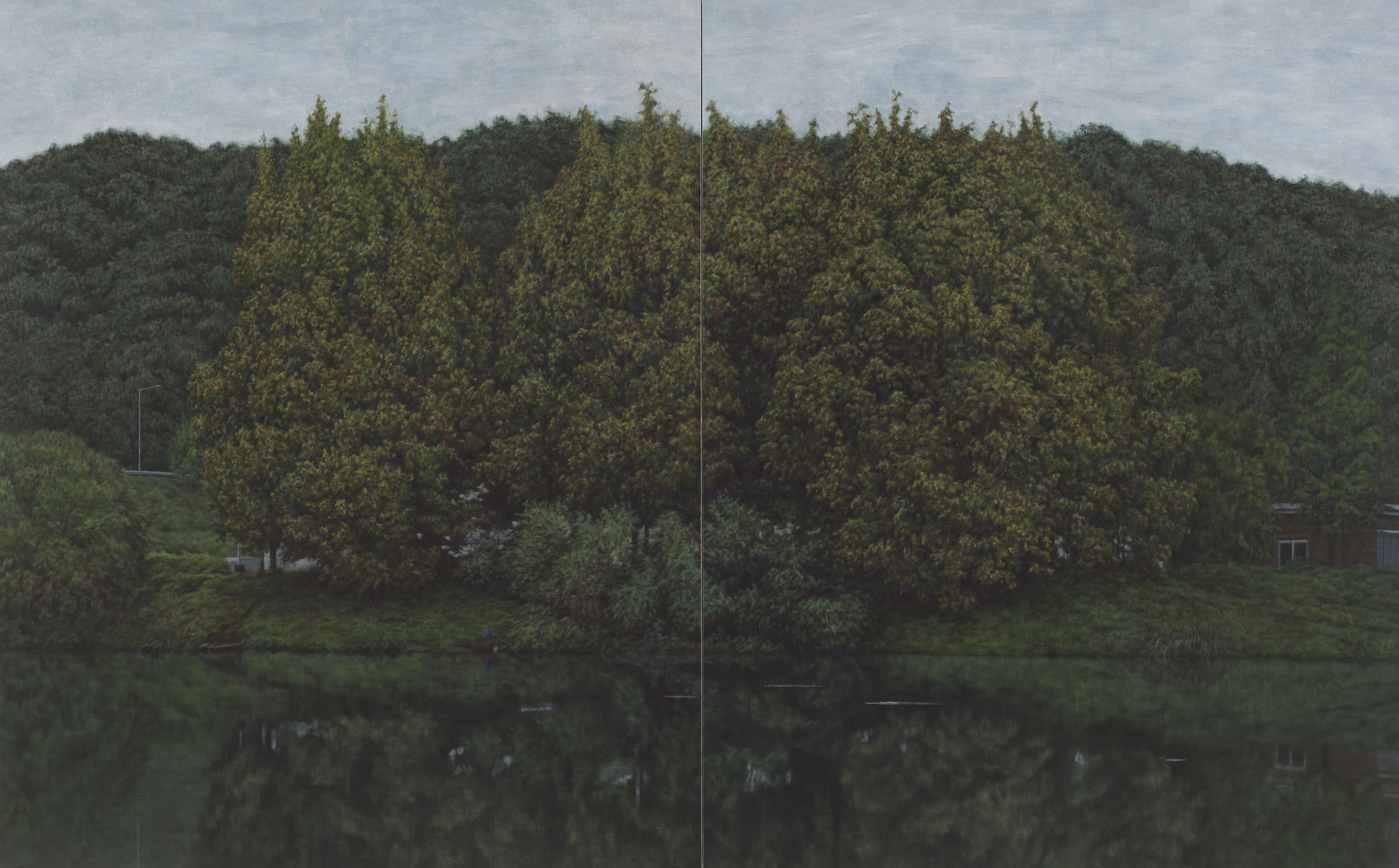 LEE HYUNHO Facing each other colored on hanji 162 x 260cm 2018