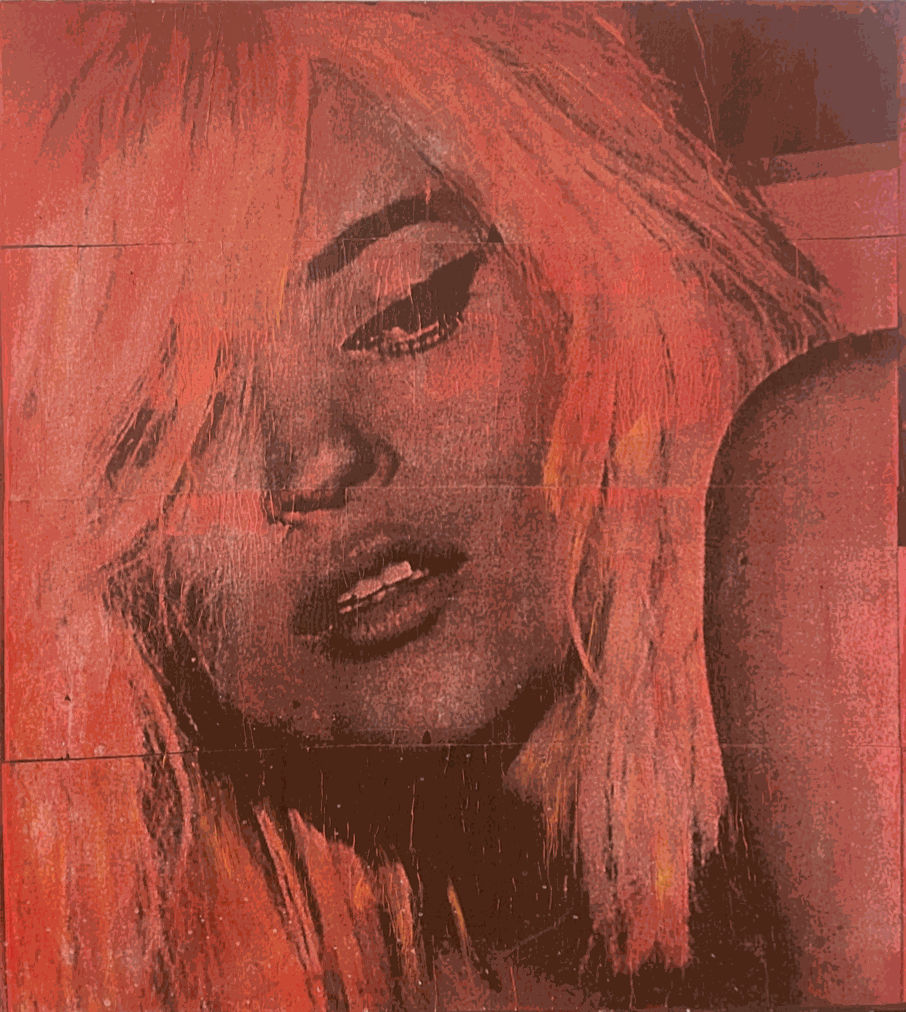 Miss World (Red), 2013 Acrylic and silkscreen on canvas 36 x 36 inches