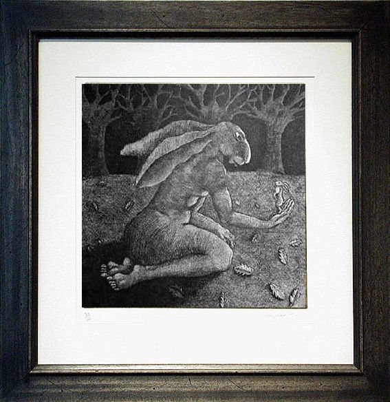 Lady Hare with Trees, 1999 12 x 12 in., Ed. 50