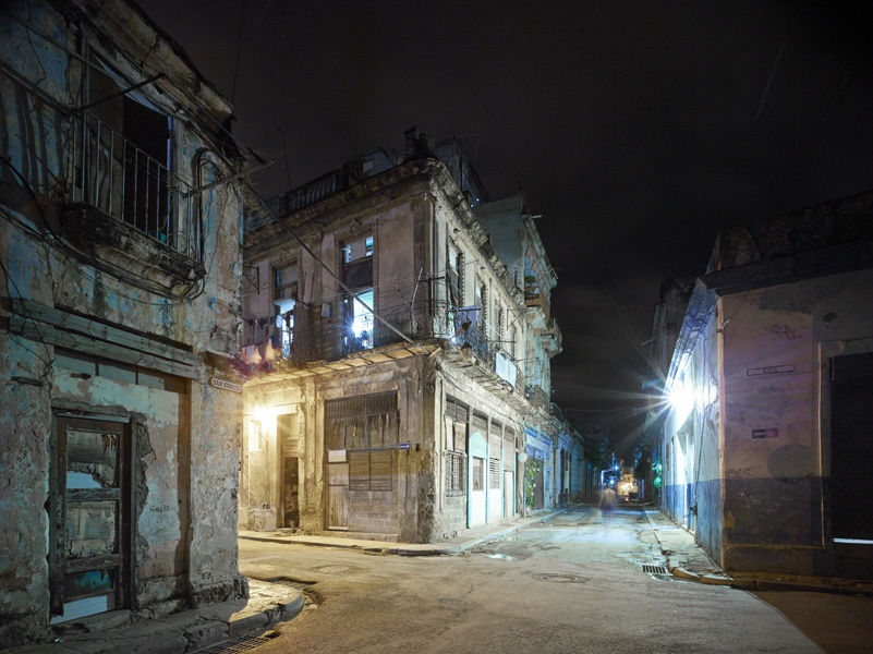 Old Havana Corner (Night), Havana, Cuba, 2014 21 x 26 in., Ed. 7 & 2AP 32 x 40 in., Ed. 7 & 2AP 44 x 55 in., Ed. 10 & 2AP 59 x 73 1/2 in., Ed. 5 & 2AP