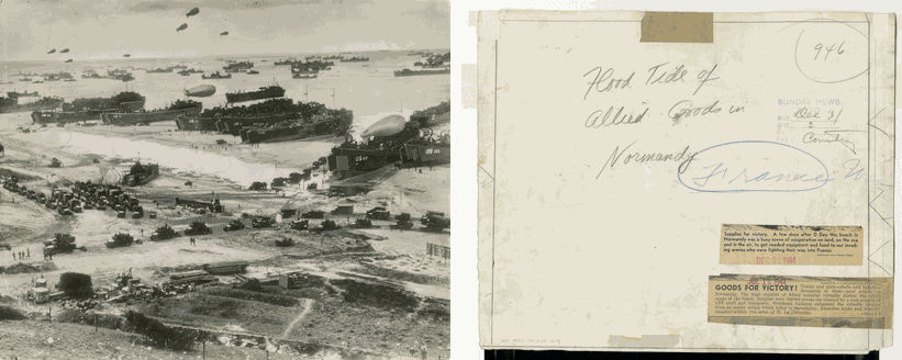 Photographer Unknown, Supplies on Normandy post D-Day, July 12, 1944