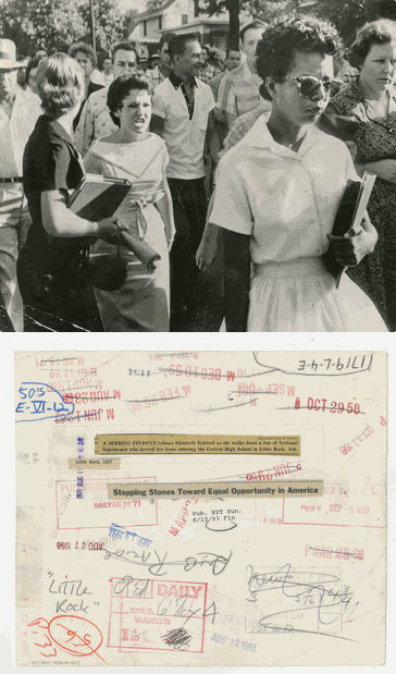 Photographer Unknown, Student follows Elisabeth Eckford, Little Rock, Arkansas, September 4, 1957