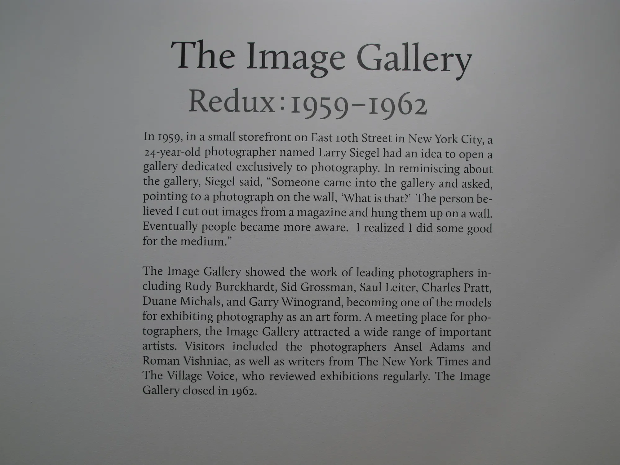 The Image Gallery Redux: 1959-1962