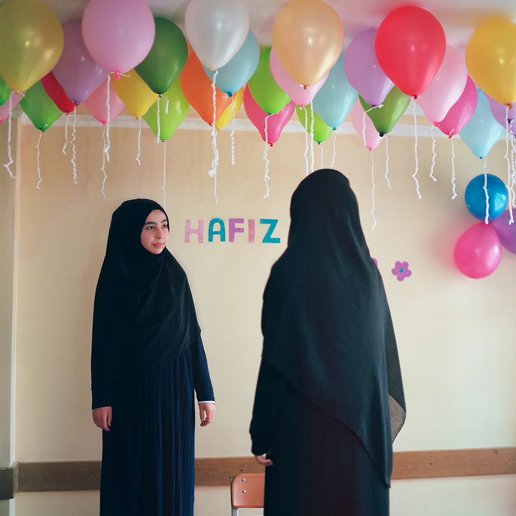 A classroom decorated for graduating students, Istanbul, 2017 Archival pigment print mounted on Alu Dibond 19 3/4 x 19 3/4 inches