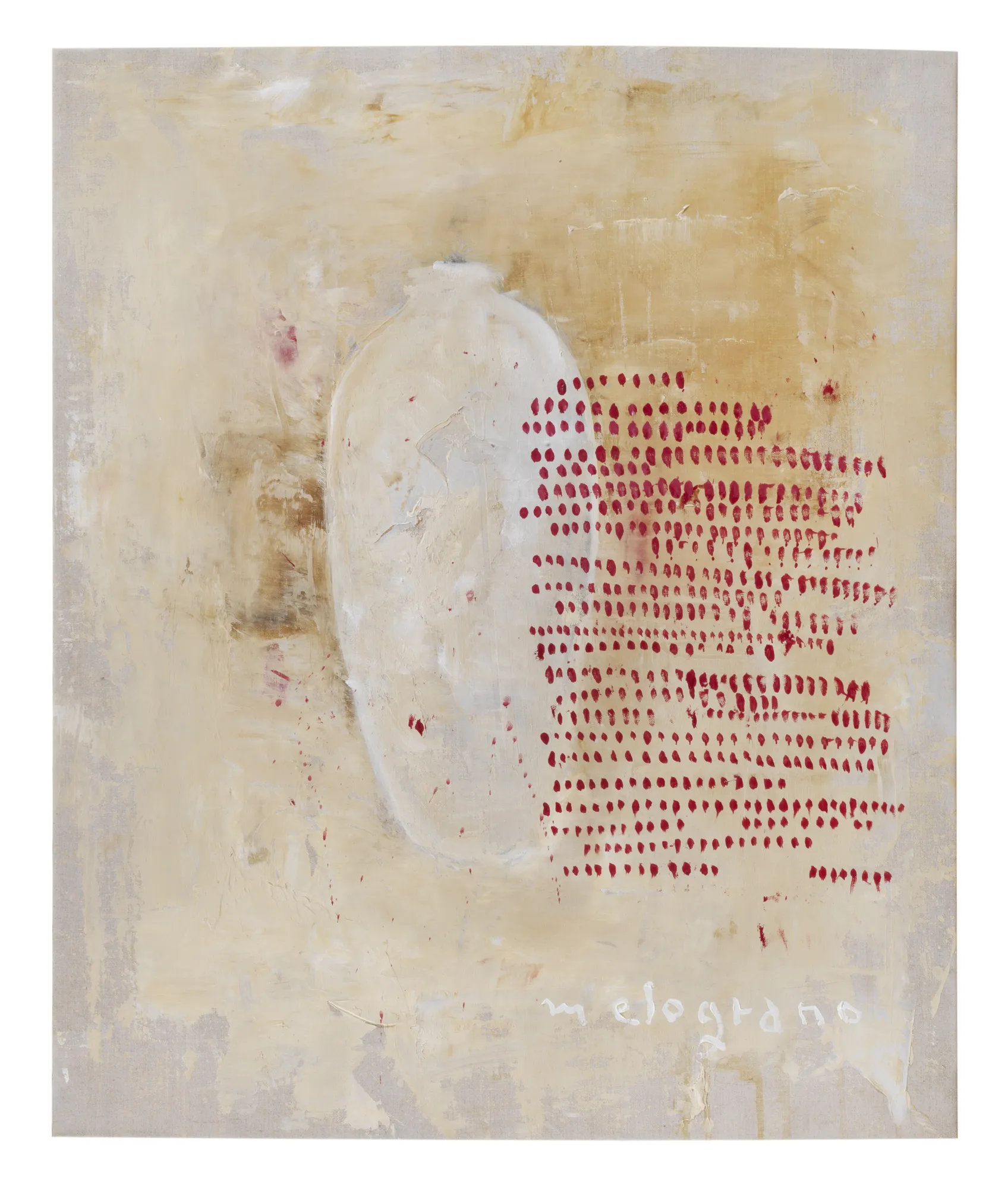 Piero Pizzi Cannella - Melograno 2024 - 2025, 77 x 55 cm, tecnica mista su tela