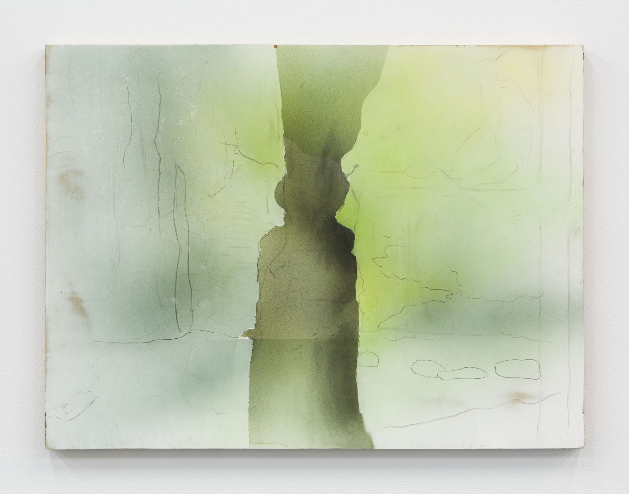 Beau Mendes Untitled, 2021 Charcoal, marble dust and acrylic on panel 45.7 x 61 cm