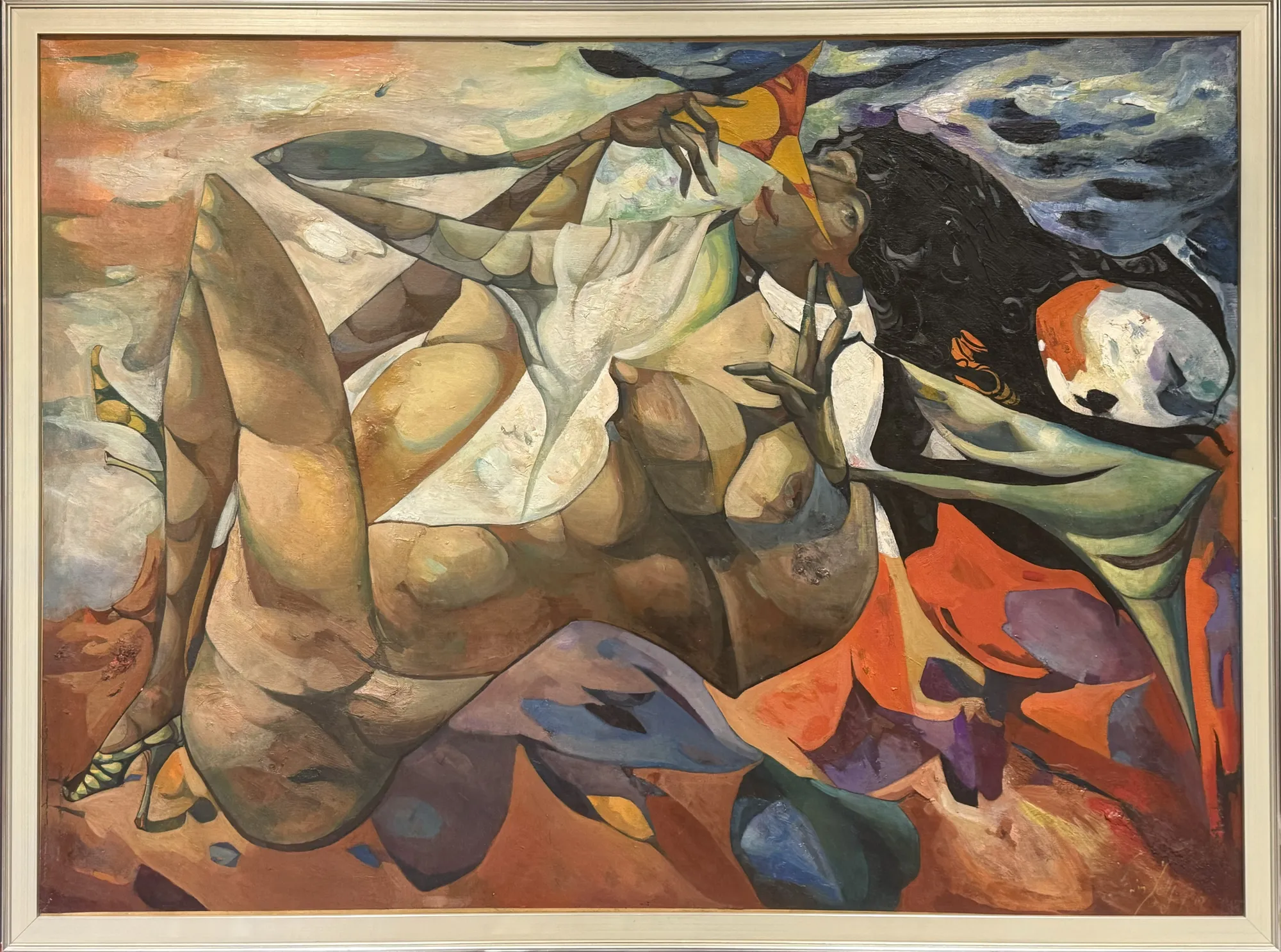 Maya with Mallorcan Fan, 1962 32 x 49 in Oil on canvas