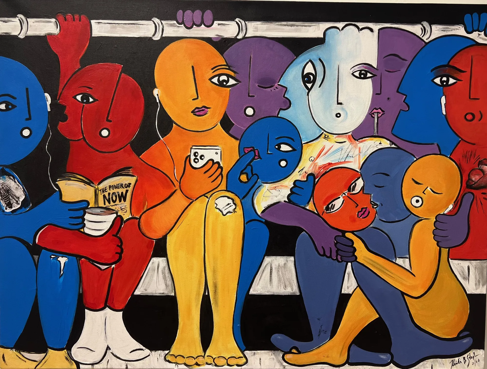 Strap Hangers 2026 30 x 40 Acrylic on canvas