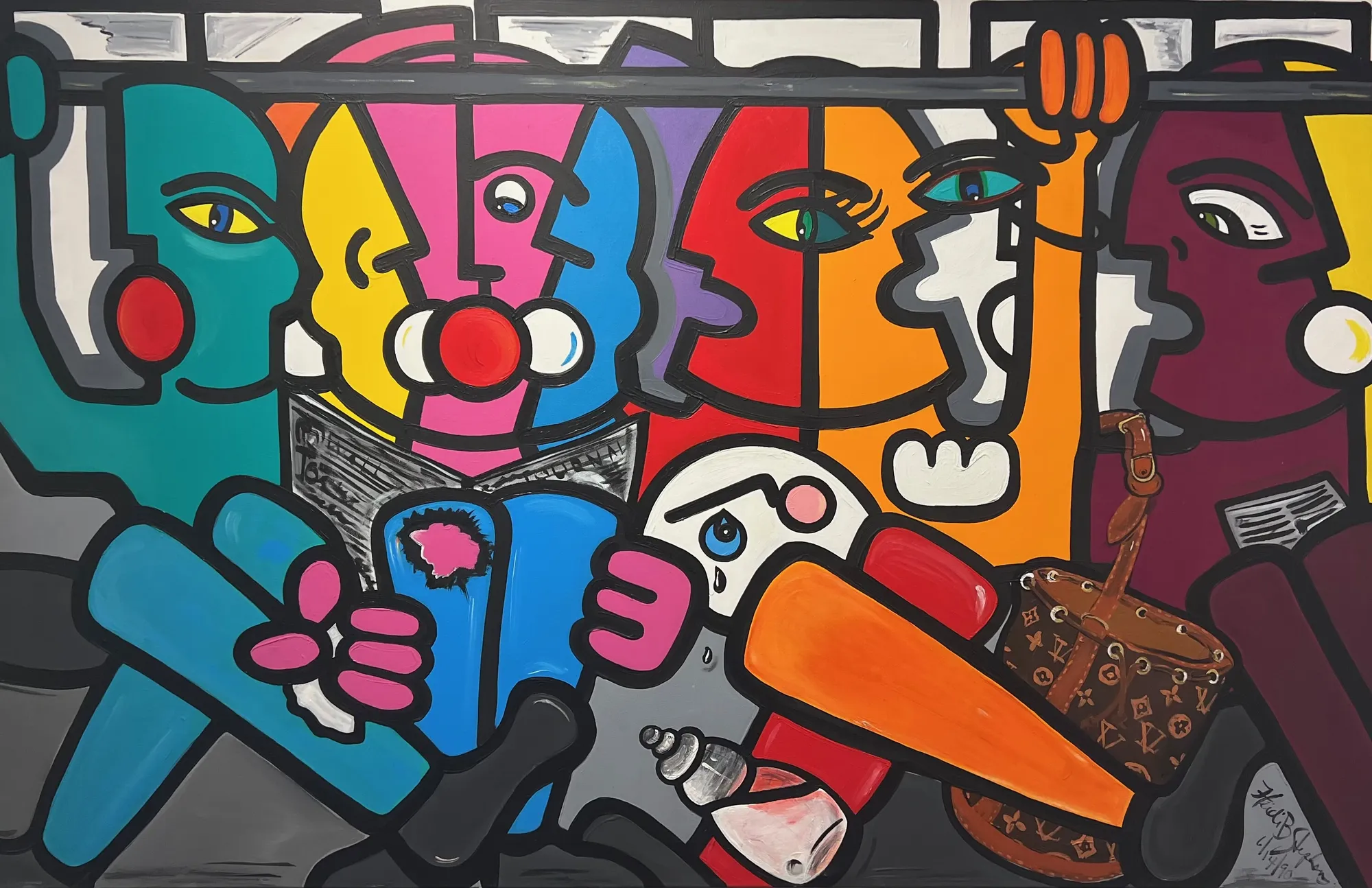 Subway Ill 1990 38 x 60 Acrylic on canvas