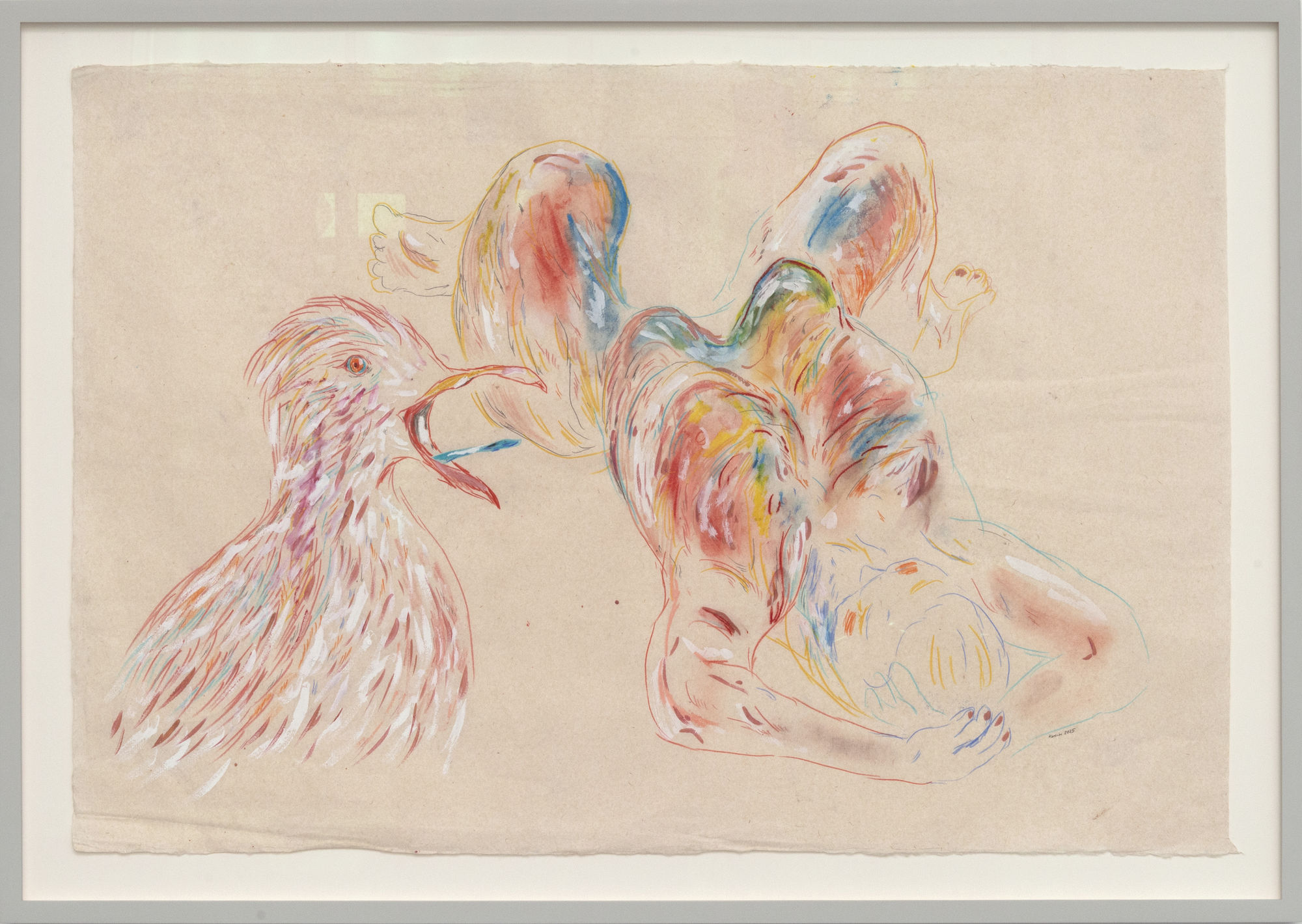 Karim Boumjimar 2025 Marine Litter Mouths Vessels Portals Alice Folker Gallery, Watercolour and crayon on Paper