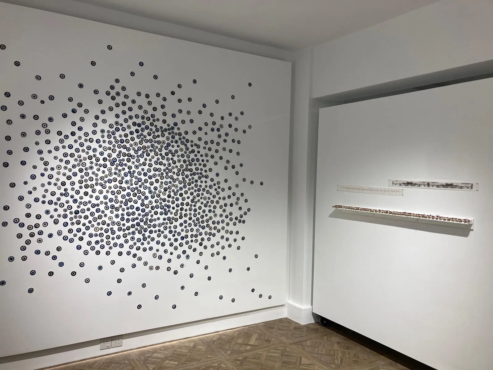 Installation view of works by Leena Nammari