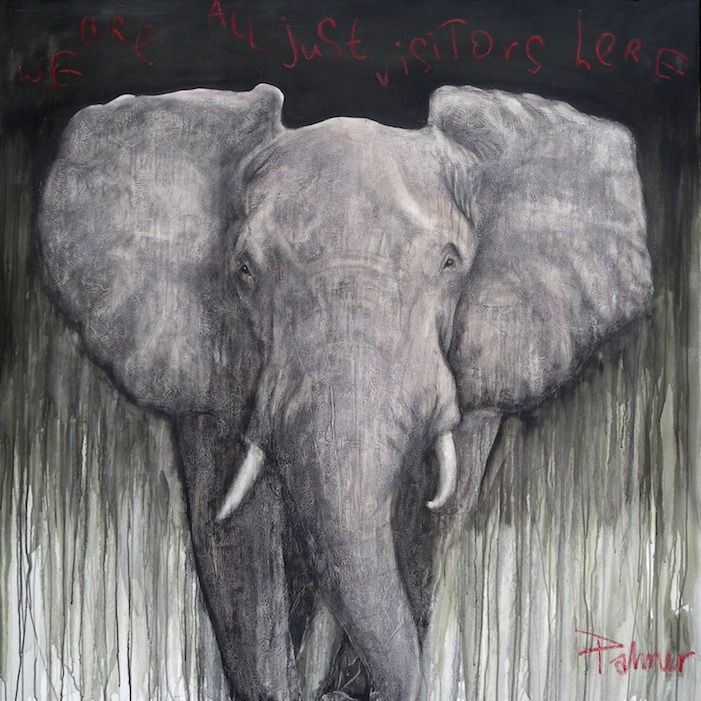 We are all Just Visitors 150 x 150cm Acrylic and Oil on canvas