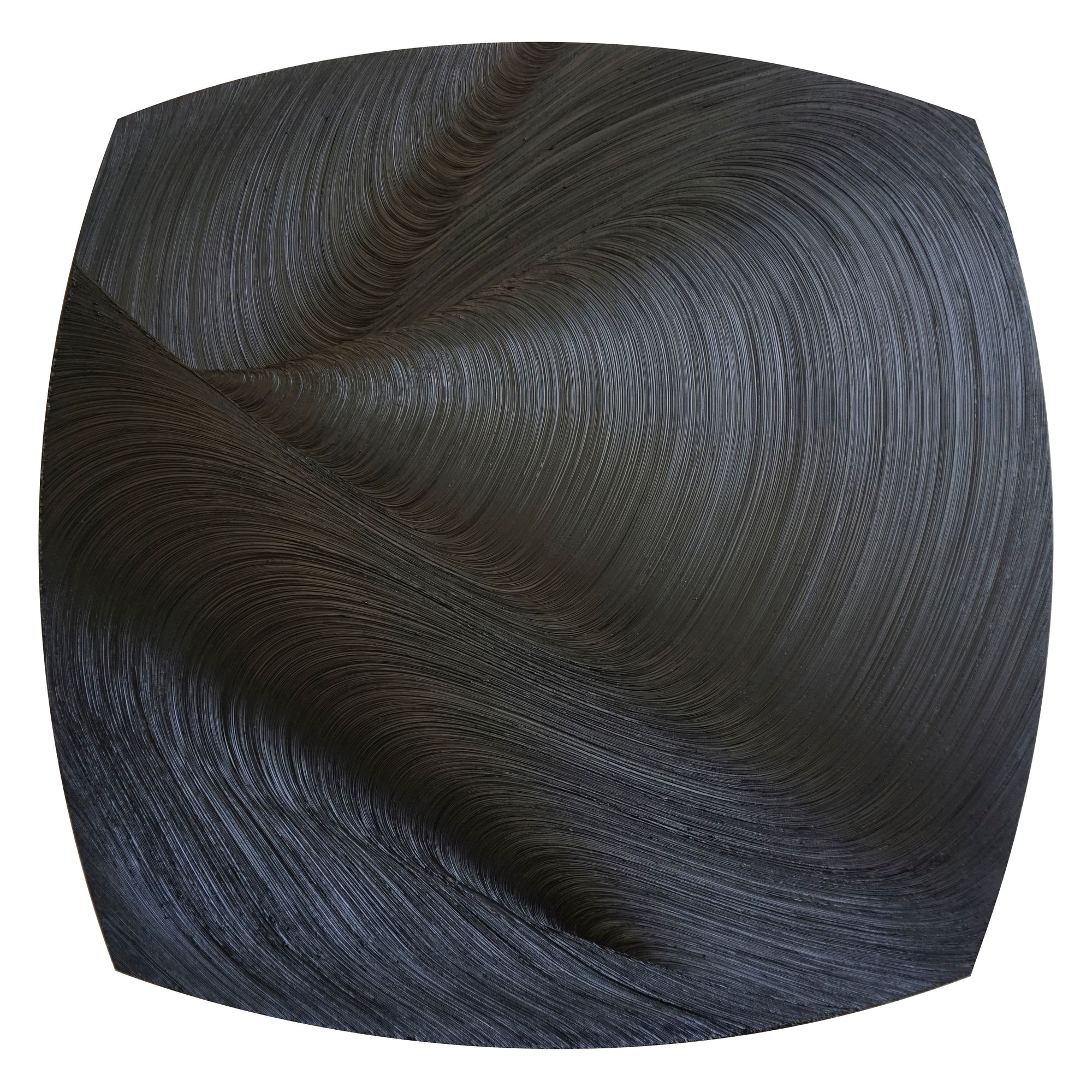 James Austin Murray Caress of a Memory, 2018 Ivory Black Oil Paint on Canvas 90h x 90w cm