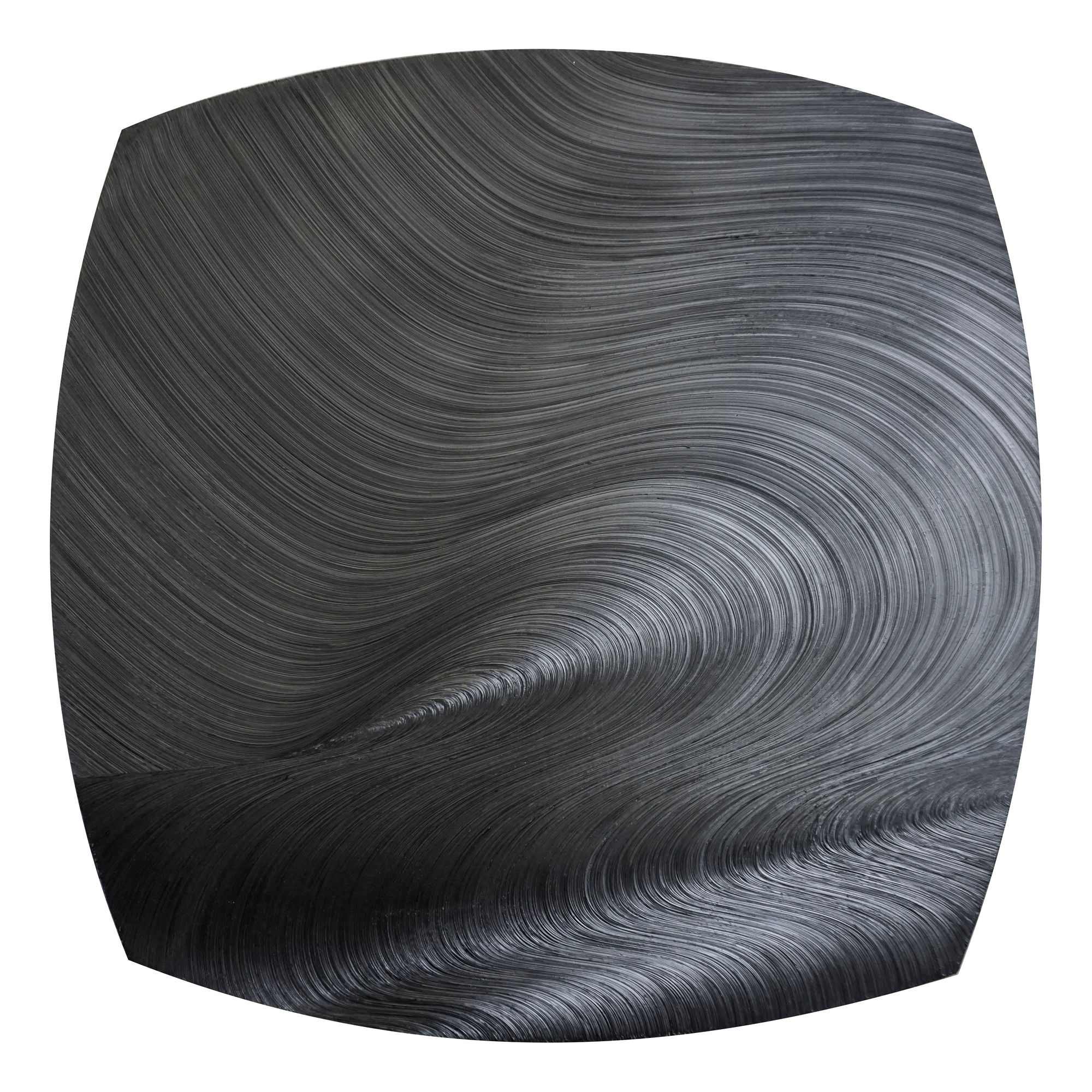 James Austin Murray Truth and Fiction, 2018 Ivory Black Oil Paint on Canvas 90h x 90w cm