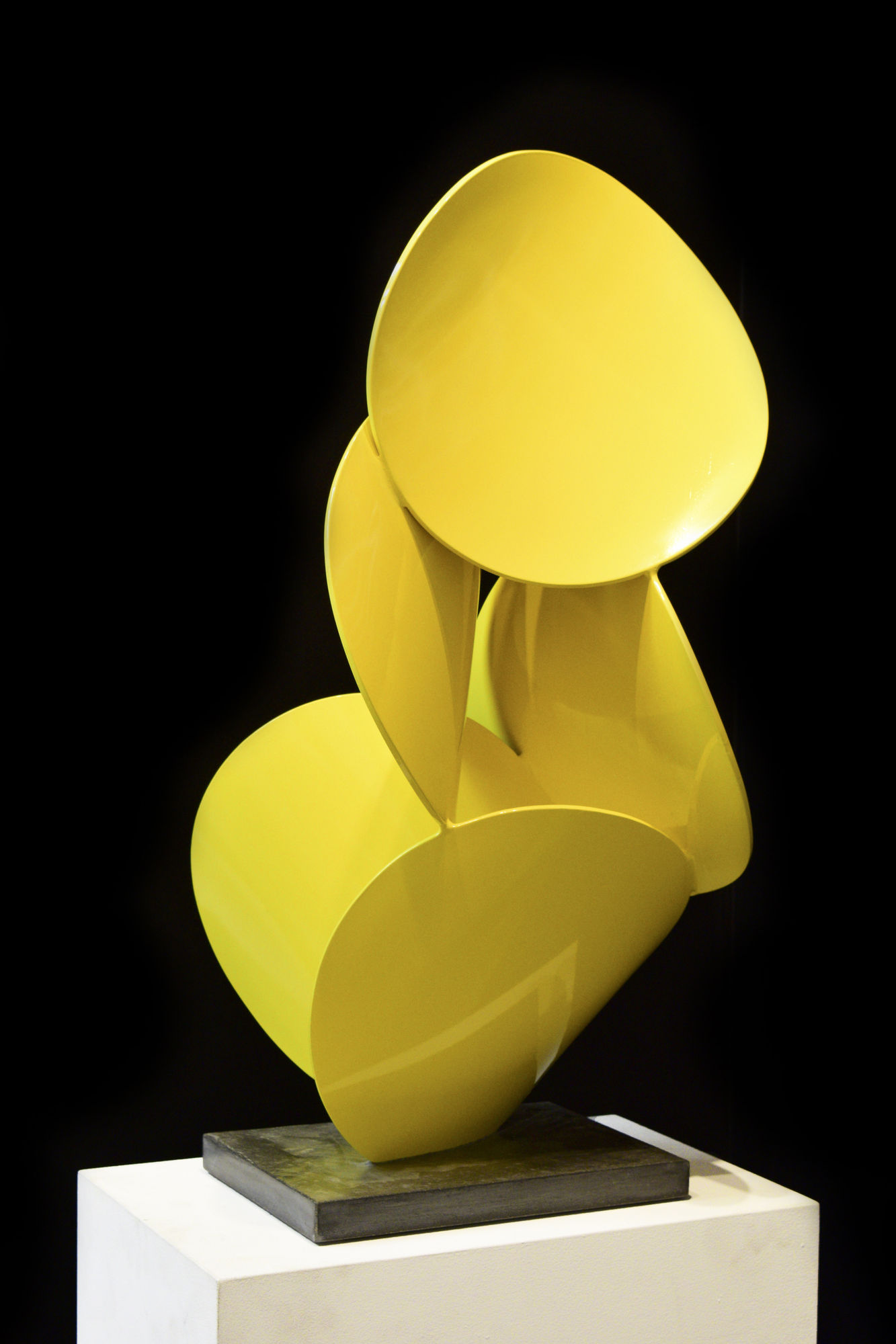 Matt Devine 3.14 #3, 2018 Aluminium with Yellow Powdercoat and Concrete Base 91h x 46w x 58d cm