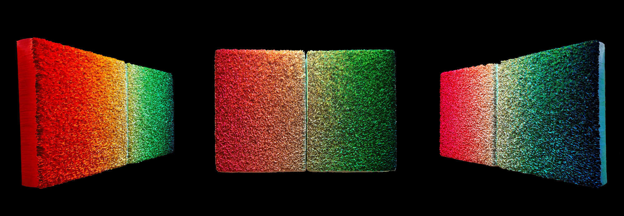 Hong Yi Zhuang (China - b.1962) Flowerbed ZHY140, 2020 Rice Paper and Acrylic on Canvas 110h x 160w x 14d cm