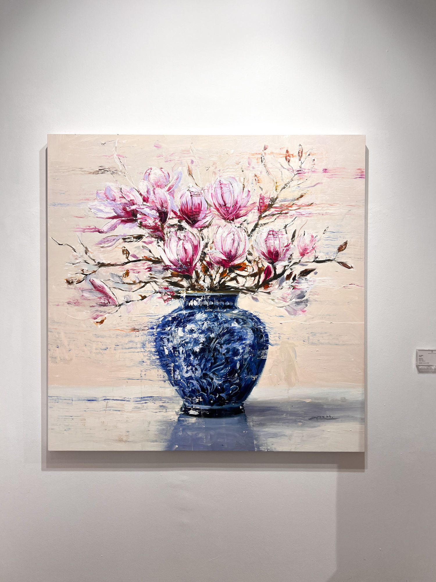 Installation of Eric Alfaro's 'Magnolias' at REDSEA Gallery, Singapore