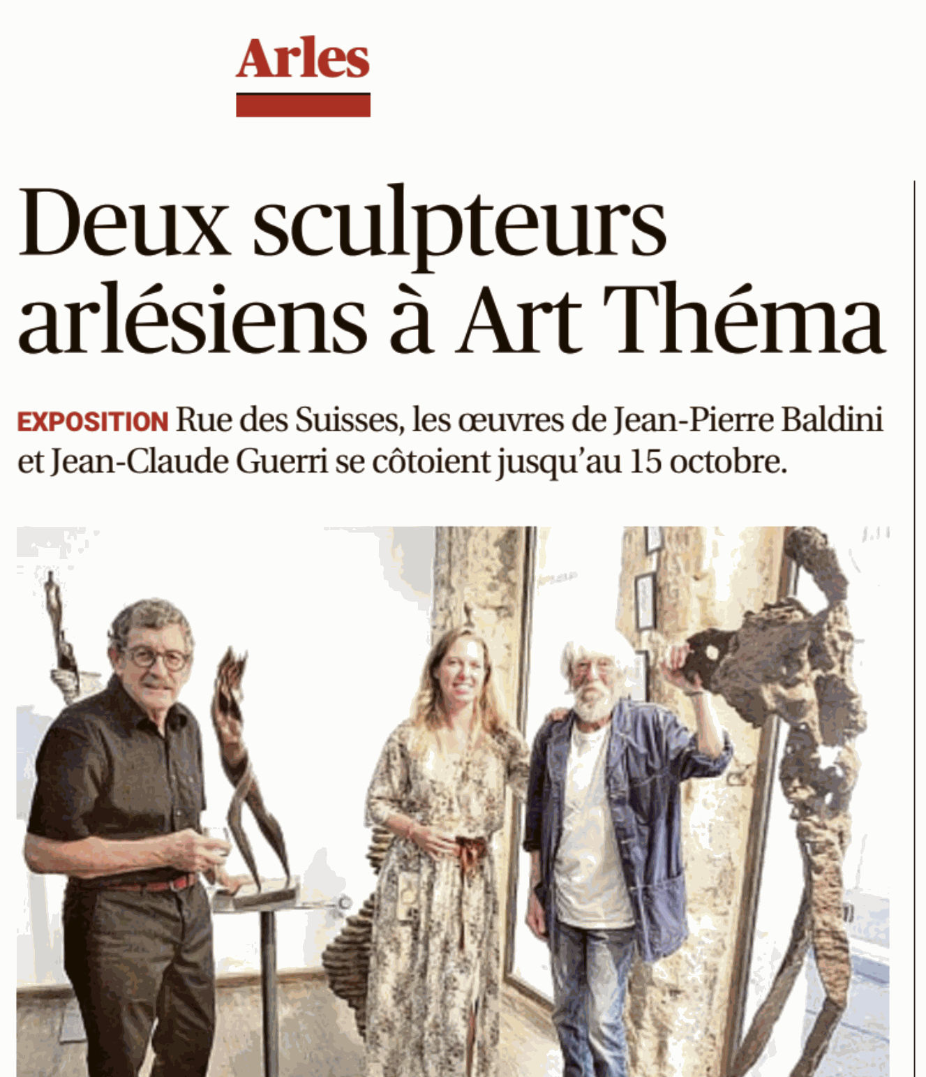 art thema, artthema, art, thema, baldini, jean-claude guerri, jc guerri, guerri, artist, sculptor, galerie d'art, art gallery, arles, steel sculptures, scupture en acier, artiste arlésien, catherine meulemans
