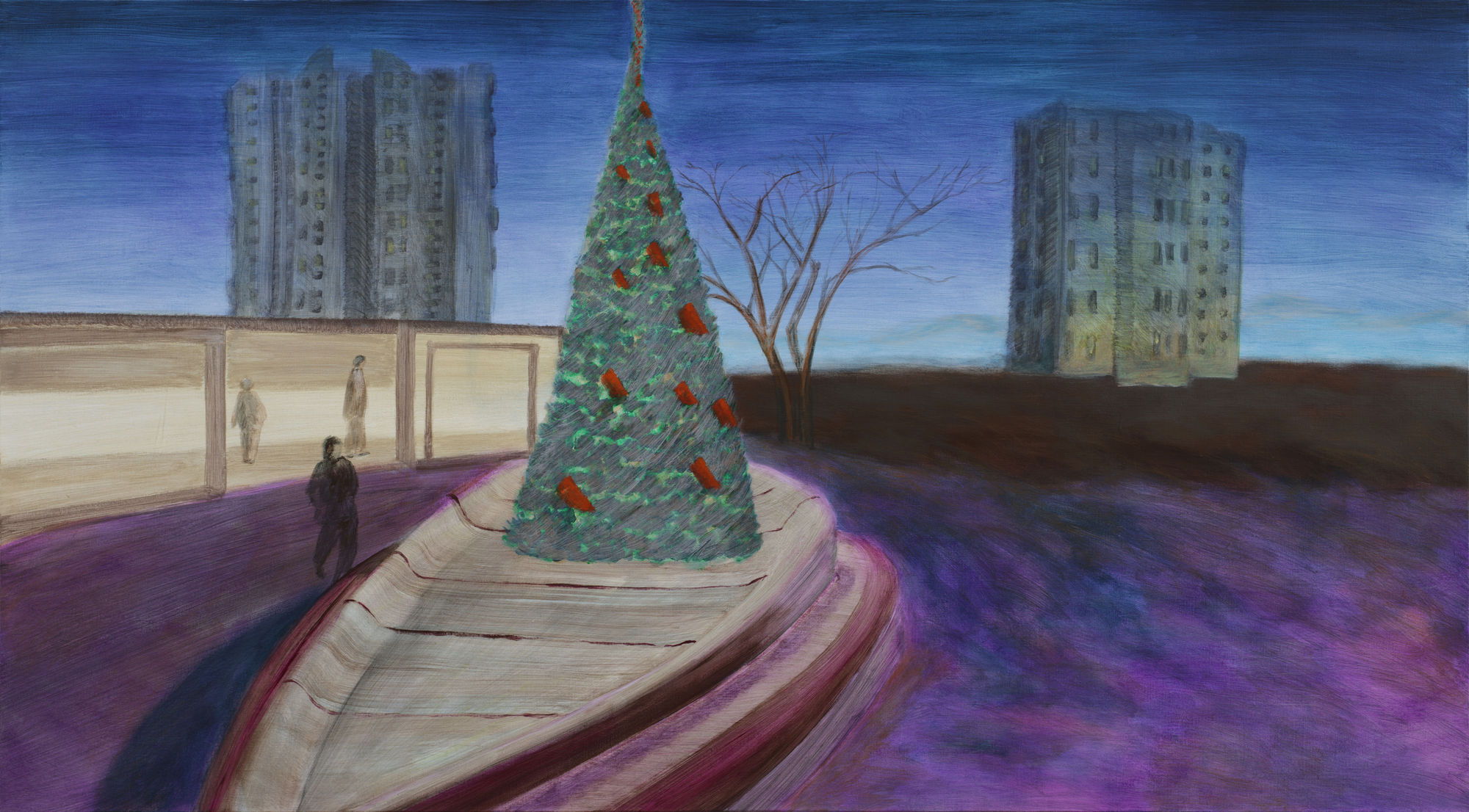 张银亮，工业园，布面丙烯，100 × 180 cm，2024 Anna NganLeong Cheung , Industrial Park, Acrylic on linen, 100 × 180 cm, 2024