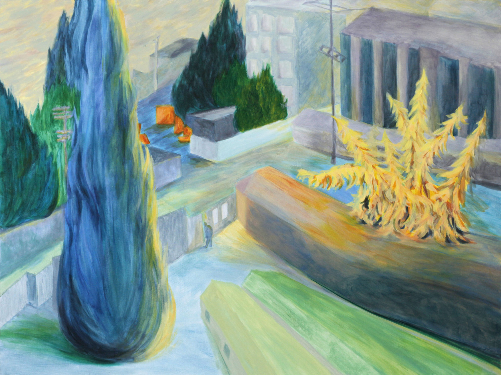 张银亮，彭城街角VIII，布面丙烯，120 × 160 cm，2023 Anna NganLeong Cheung, Pengcheng Corner VIII, Acrylic on linen, 120 × 160 cm, 2023