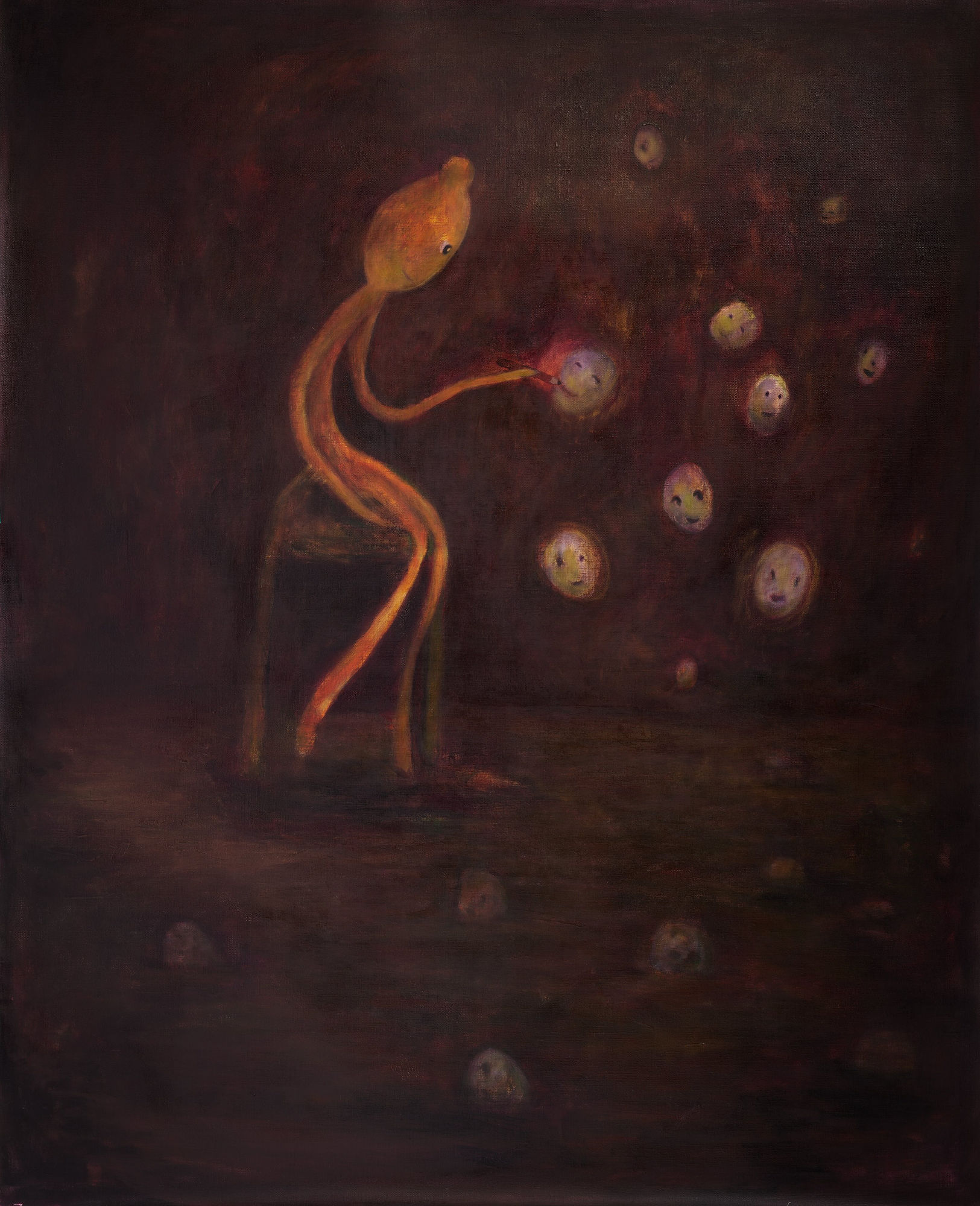 Chen Wei Ting, Perfect face, Acrylic on canvas, 118 × 93 cm, 2025