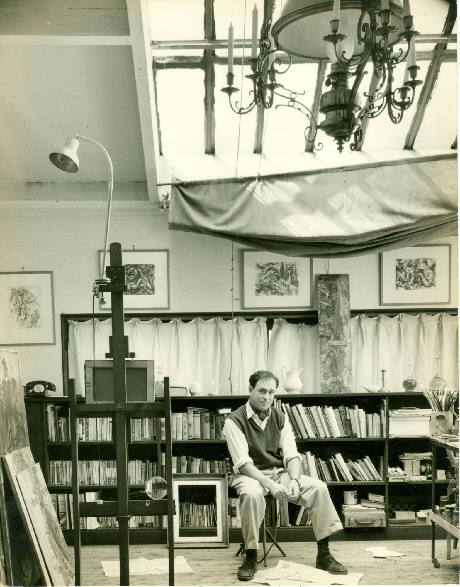 Alfred Cohen In Studio At 65 Boulevard Arago Paris 1950S