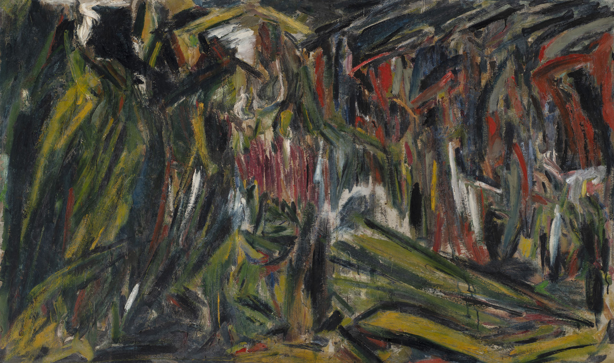 Eroica, Funeral March, oil on board, 1946, 92 x 151cm. The Gustav Metzger Foundation