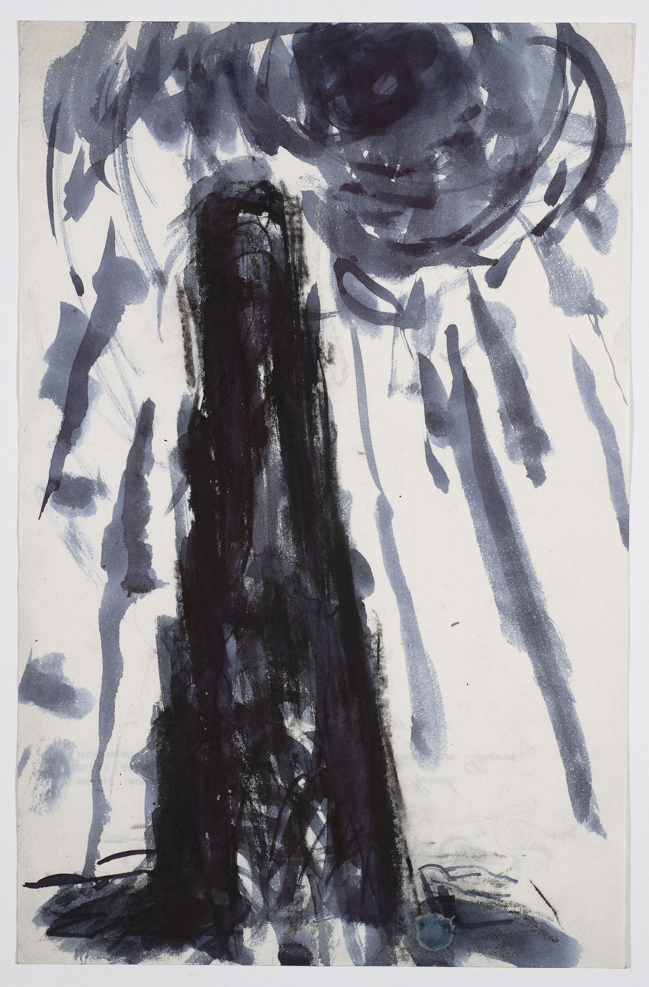 Belfry, Bruges, c.1948-49, ink on paper, 33 x 21.5cm. The Gustav Metzger Foundation