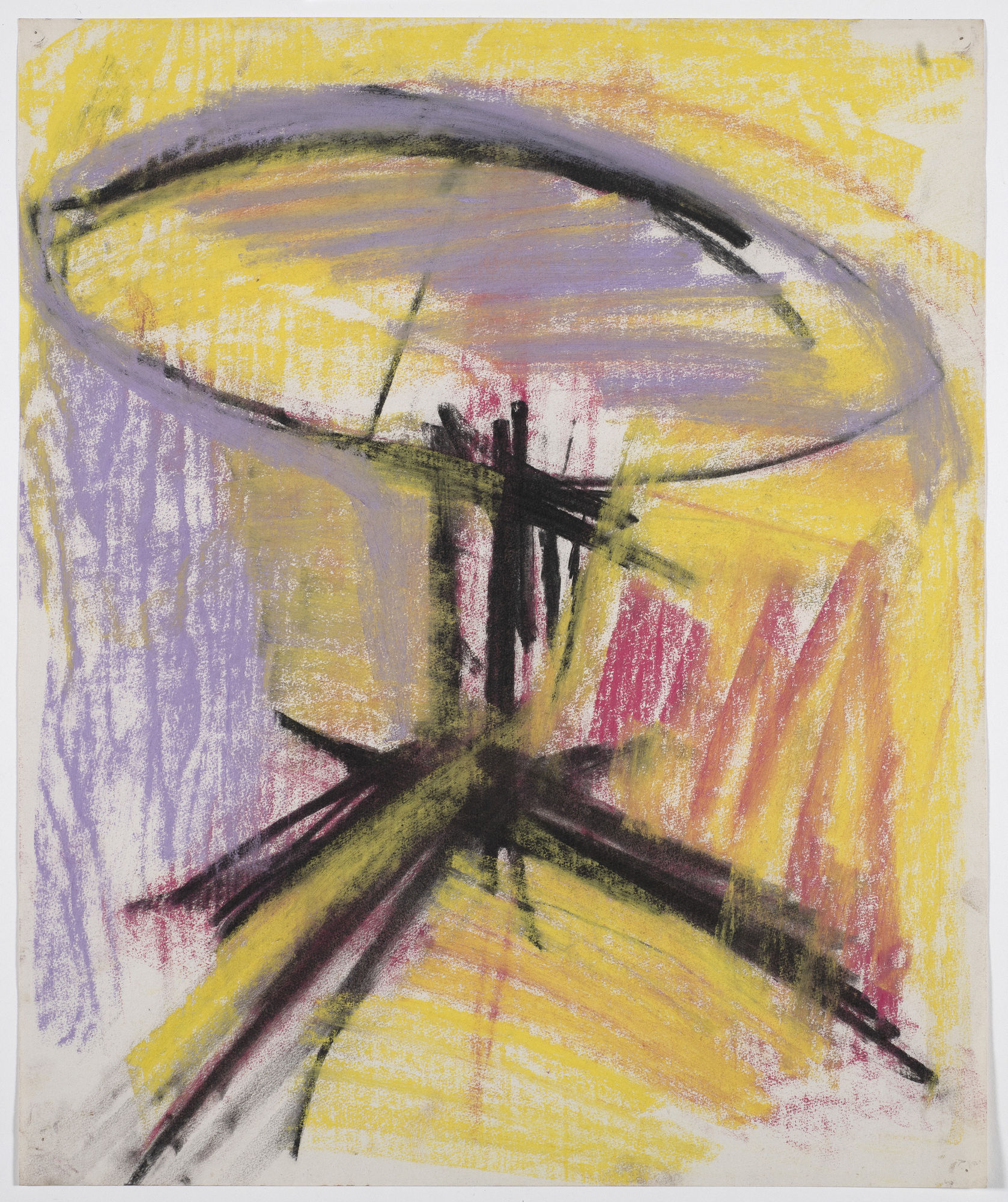 Table, 1956, coloured chalk on paper, 46 x 46cm. The Gustav Metzger Foundation