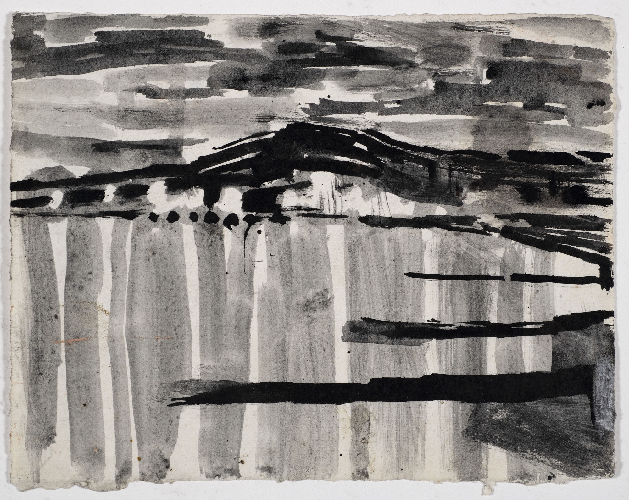 Antwerp, 1949, ink on paper, 18 x 23cm. The Gustav Metzger Foundation