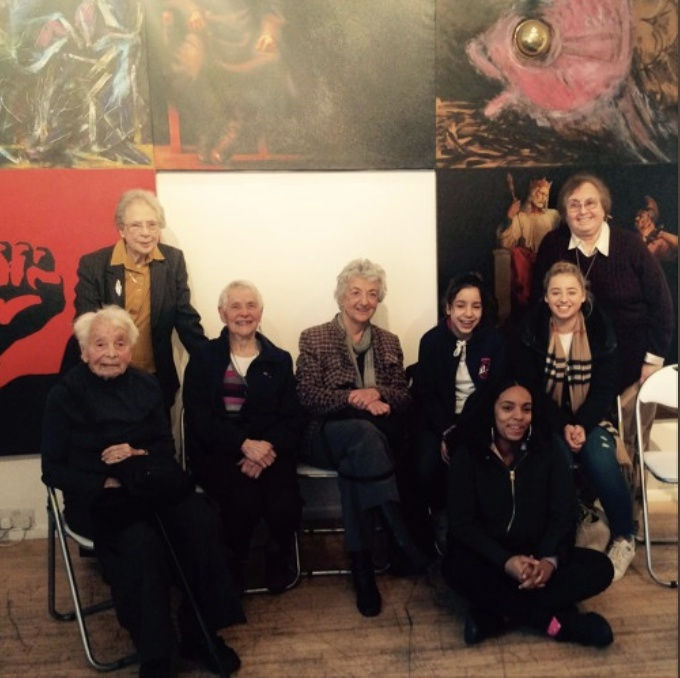 Ben Uri and International Women's Day 2017 Women from University of the Third Age, and school girls from Acland Burghley Secondary in conversation, as part of the International Women's Day celebrations at the Ben Uri Gallery.