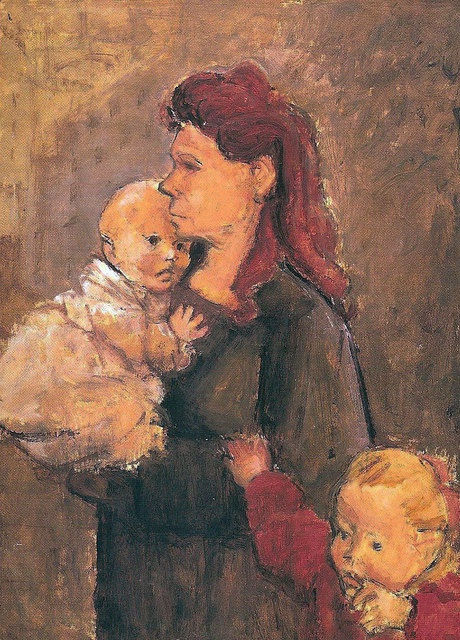 Woman with Two Children by Eva Frankfurther