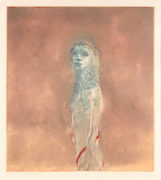 Nathan Oliveira Standing Shaman, 1981 Monotype 26 x 22 1/2 inches 66.04 x 57.15 cm