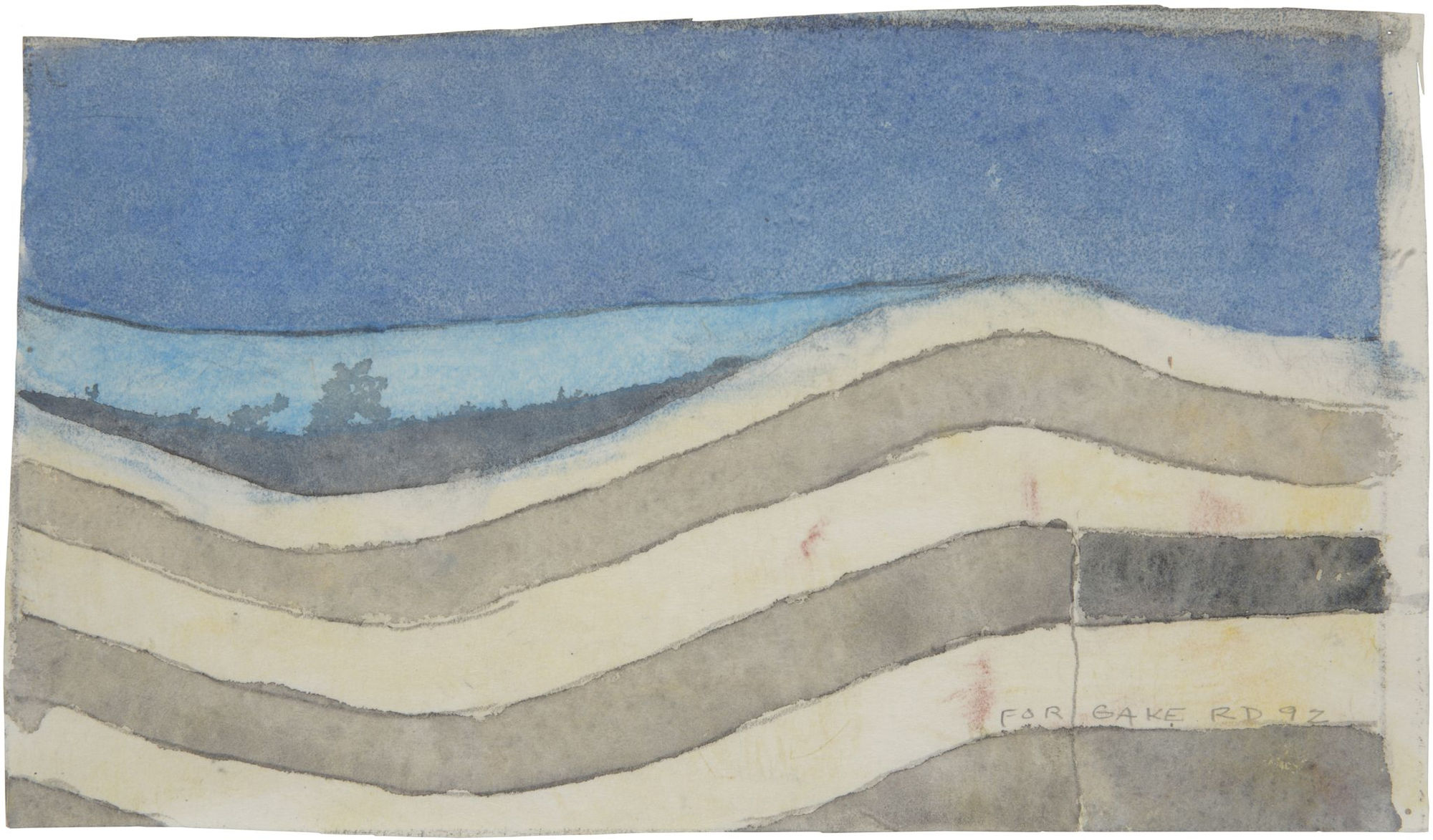 Richard Diebenkorn Untitled, 1992 Gouache and graphite on paper 5 3/4 x 10 1/8 inches 14.6 x 25.7 cm