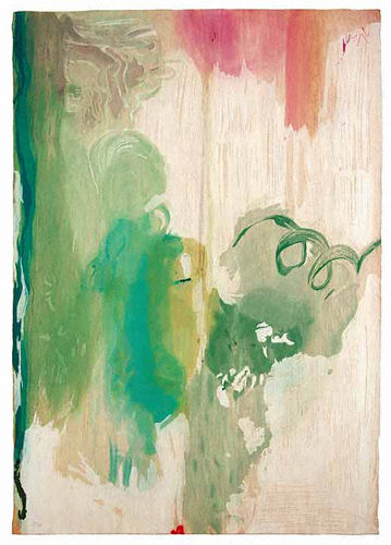 Helen Frankenthaler Snow Pines, 2004 Thirty-four color Ukiyo-e style woodcut printed with sixteen woodblocks on Torinoko paper mounted onto Fabriano Classico paper 37 1/2 x 26 inches 95.25 x 66.04 cm Edition of 65