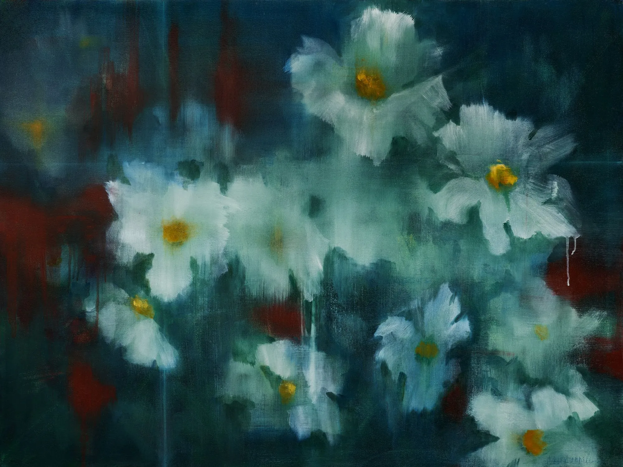 Clare Kirkconnell Matilija Poppies, 2022 Oil on canvas 30 x 40 inches 76.2 x 101.6 cm