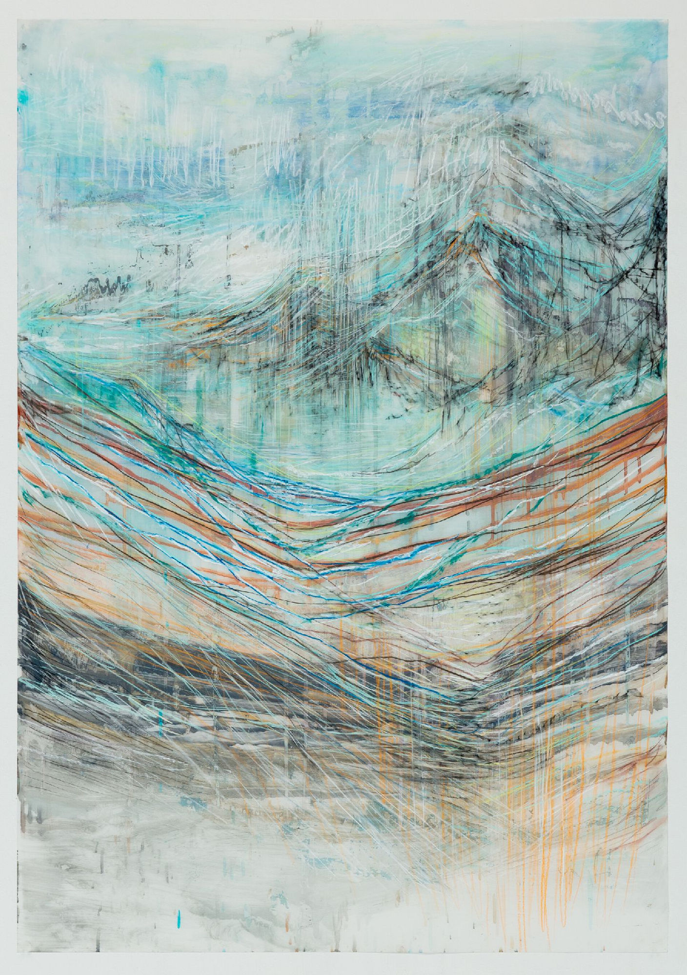 Diana Al-Hadid Untitled, 2020 Conté, charcoal, pastel, acrylic on mylar 60 x 41 1/2 inches
