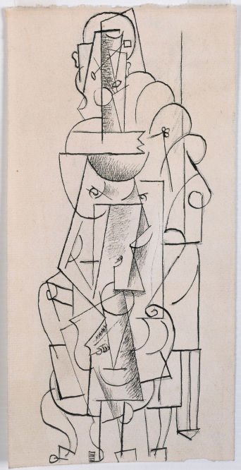 Pablo Picasso Femme assise, 1912 Ink and pencil on paper 9 1/4 x 4 3/4 inches