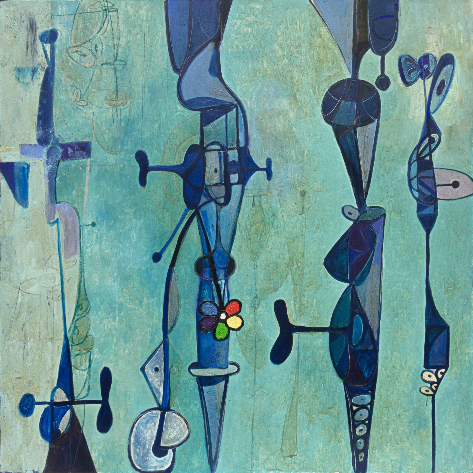George Condo Blue Painting, 1986 Oil on canvas 59 x 59 inches