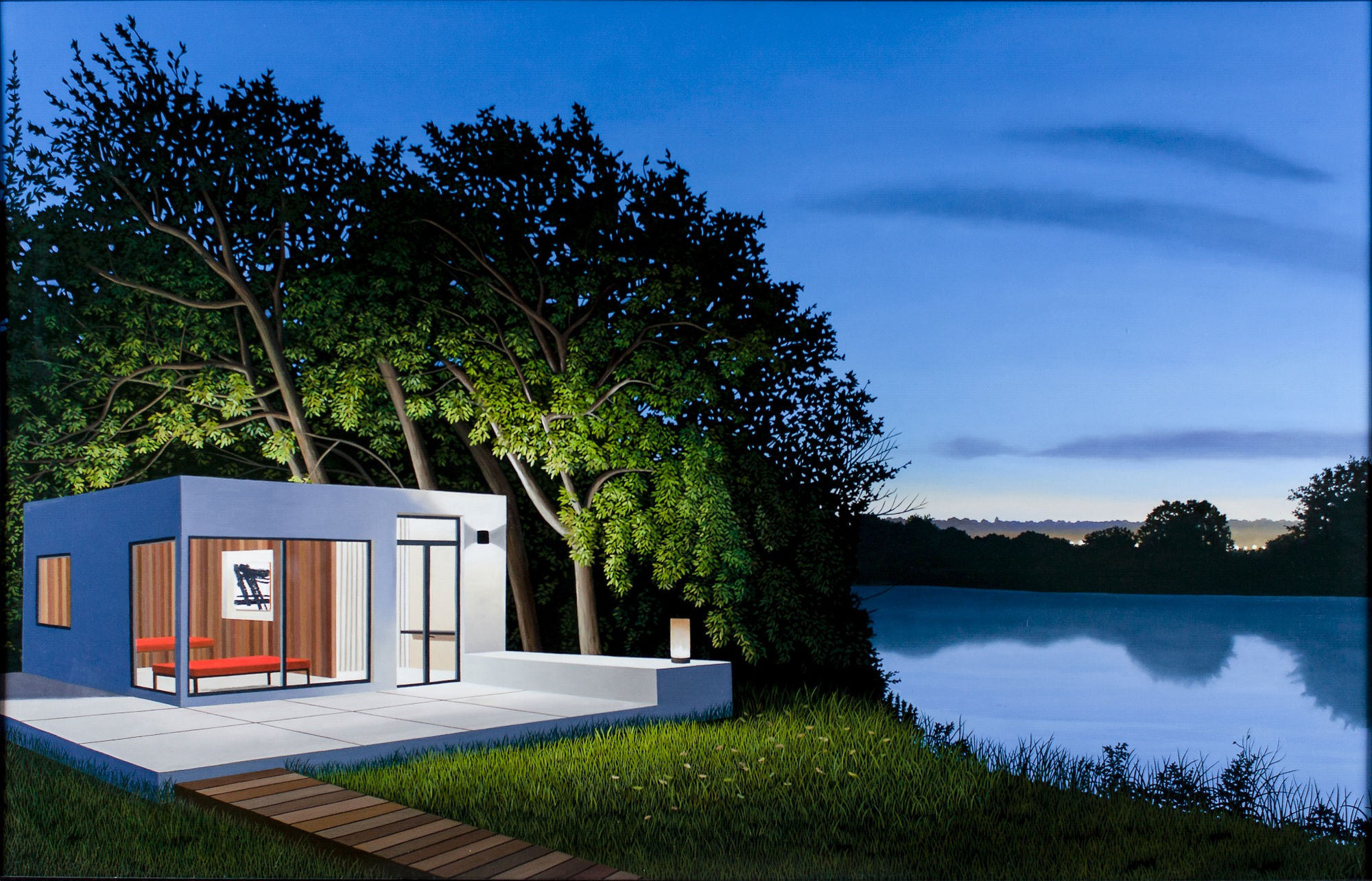 Tom McKinley River Retreat, 2014 Oil on panel 36 x 56 inches