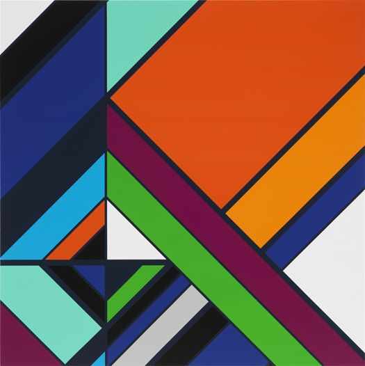 Sarah Morris Jo&atilde;o Goulart [Rio], 2013 Household gloss paint on canvas 60 x 60 inches