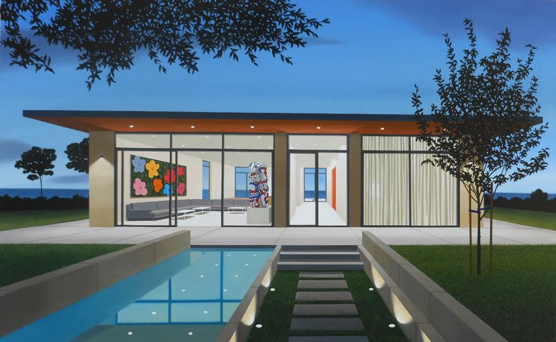 Tom McKinley Small House with Big Art, 2013 Oil on panel 30 3/4 x 49 inches