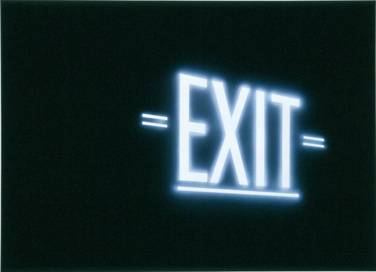 Ed Ruscha Exit, 1990 Acrylic on paper 30 x 40 1/4 inches